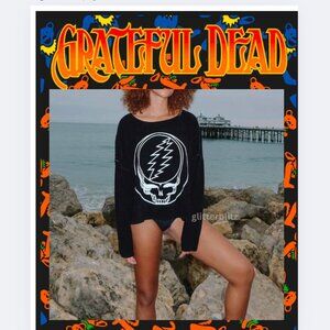 PEOPLE OF LEISURE Grateful Dead Stealie Oversized Pullover Sweatshirt